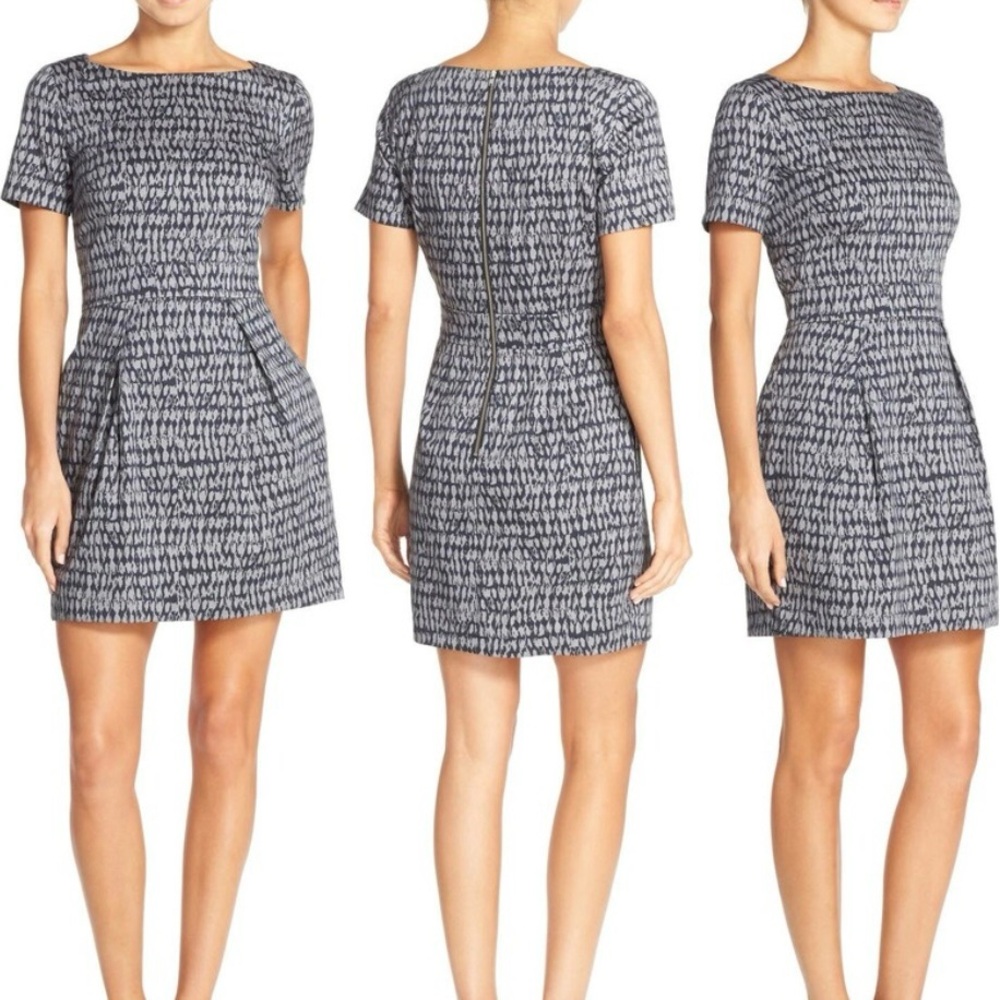 French Connection Black Sheath Mini Dress Short Sleeve